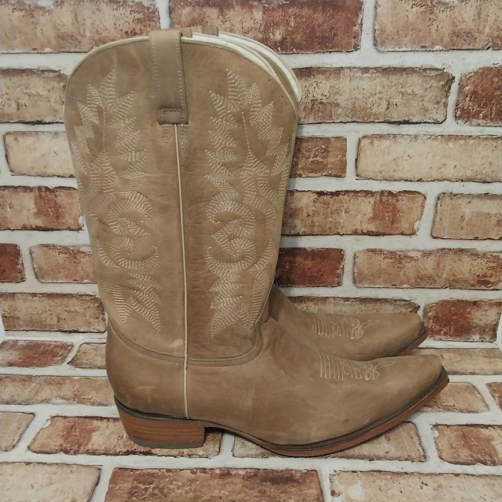 Pre-owned Rockin Leather Western Boots